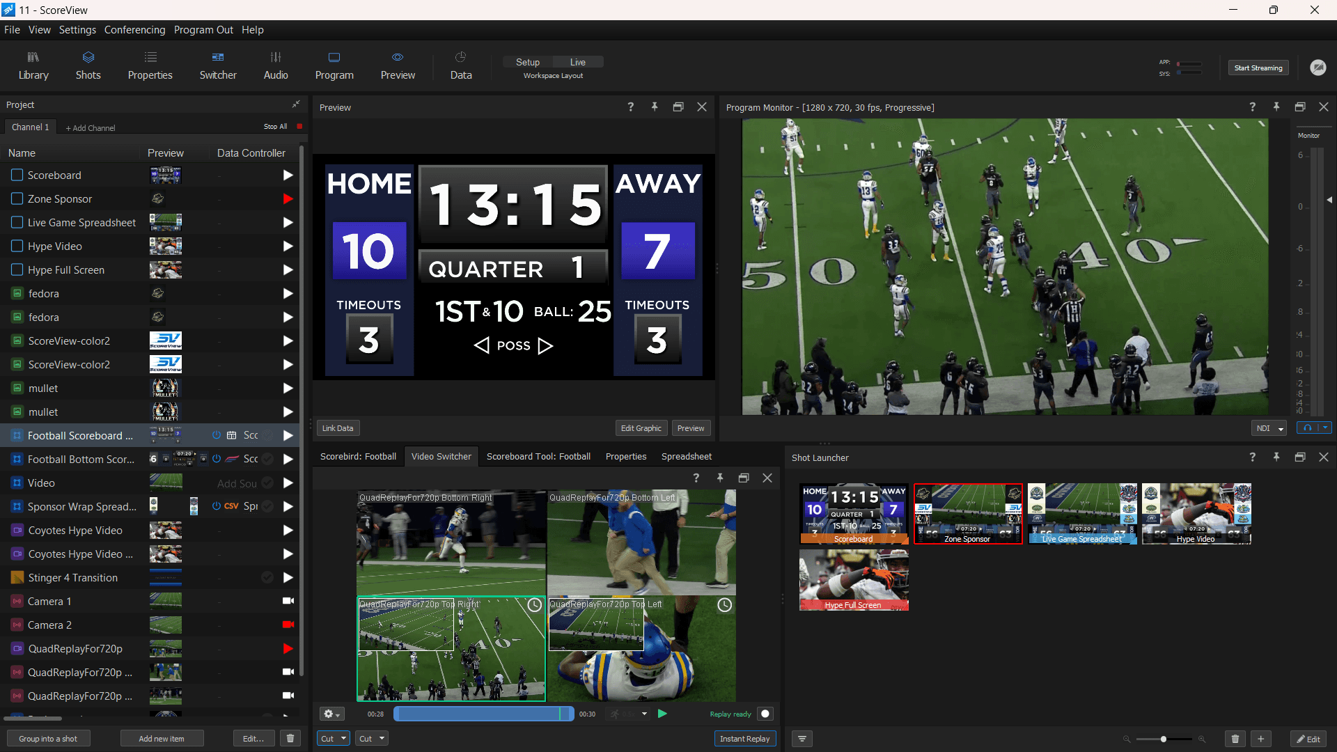 VideoPro studio scoreboard template editor